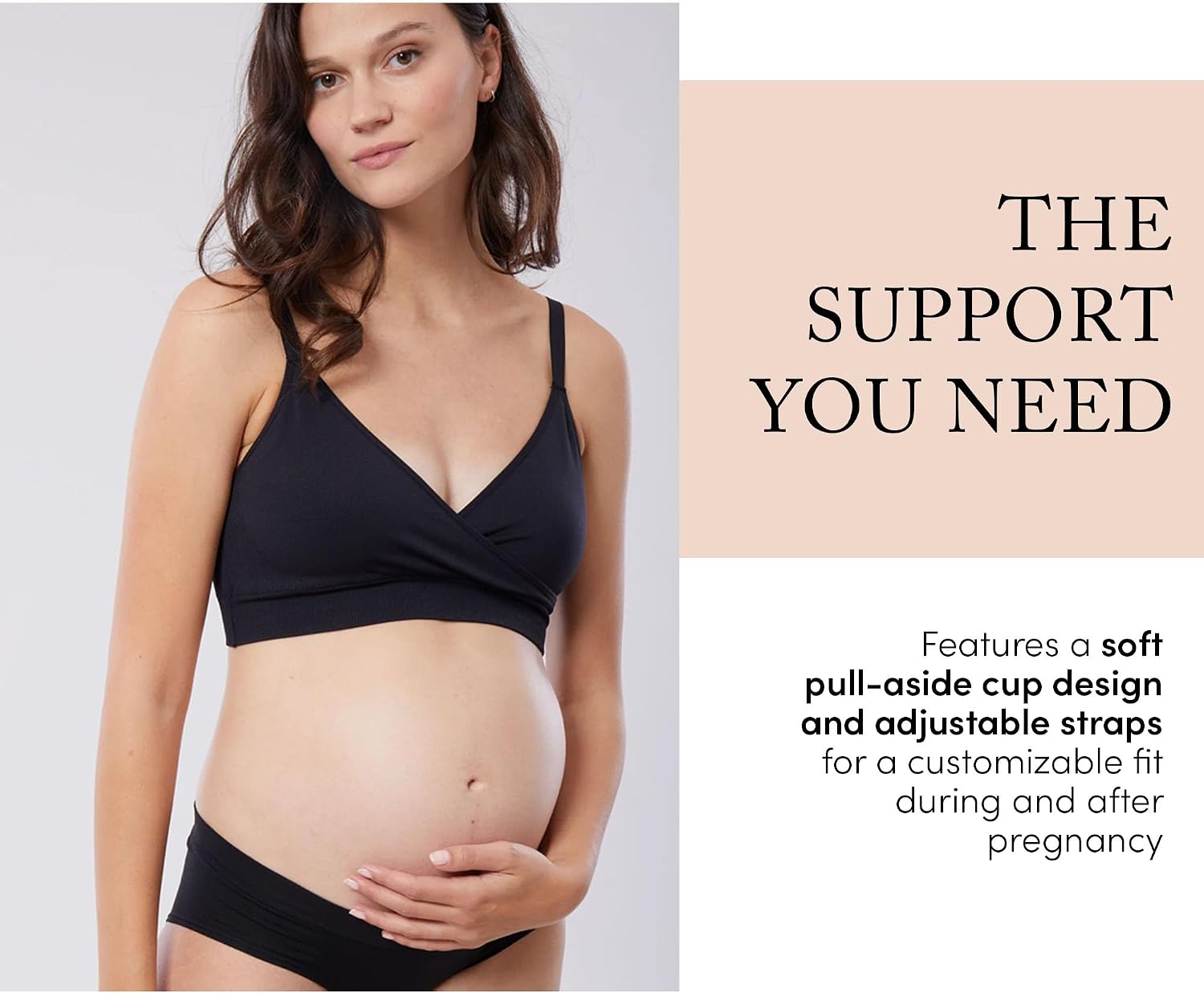 Ingrid & Isabel Cooling Crossover Nursing Bra - Wireless Seamless Postpartum and Maternity Bra for Breastfeeding