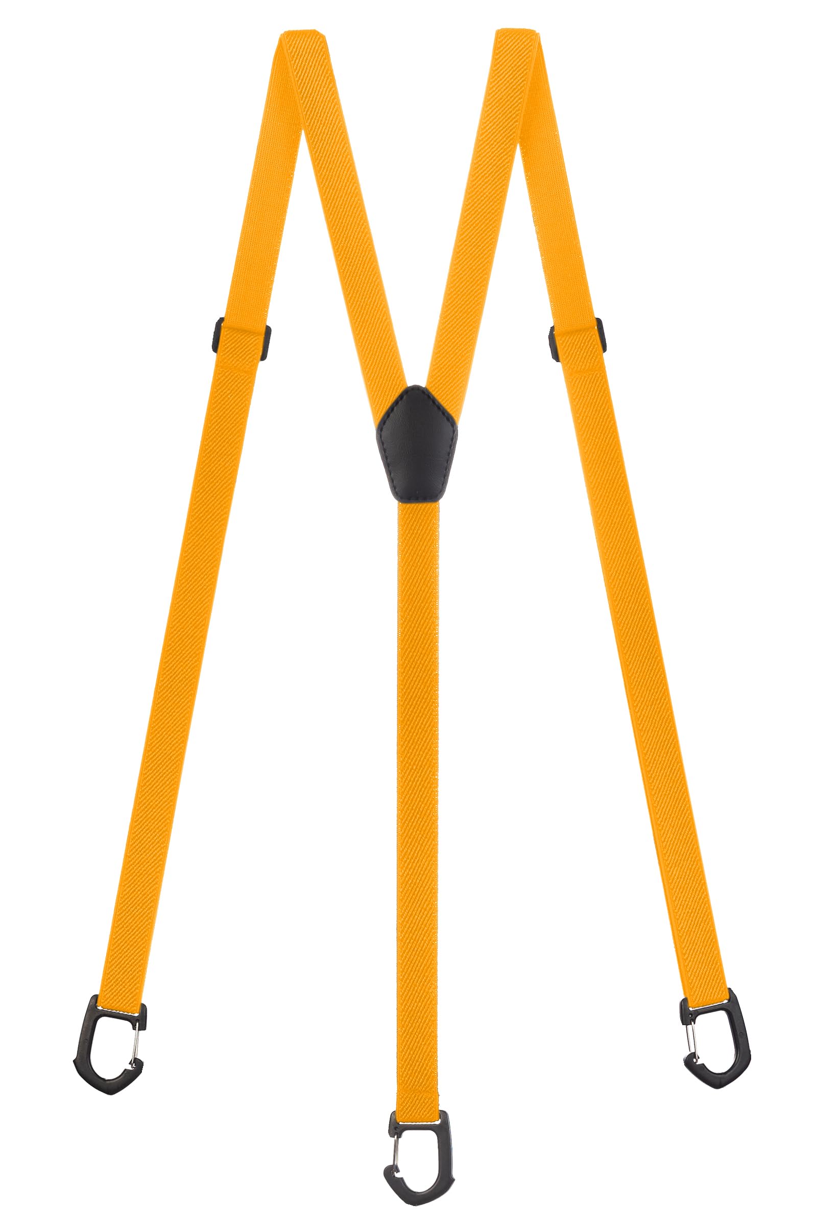 Olata Skinny Y-Shape Braces/Suspenders with Plastic Carabiner Clips - 2cm. Yellow
