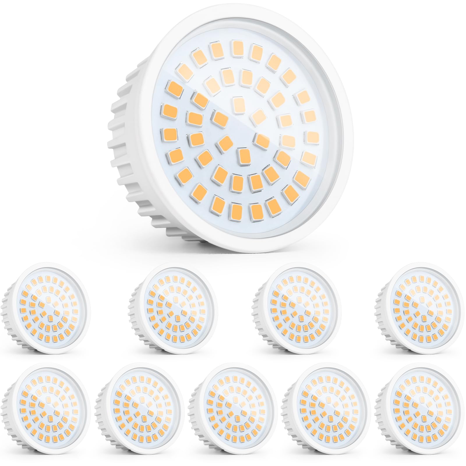 YindaLux 10 Pack LED Module 230V, Ultra Slim Ø50x23mm, 6W 600LM IP44, 120° Beam Angle, GU10/MR16 Replacement, 2700K/Dimmable, for Recessed Spotlights Downlight