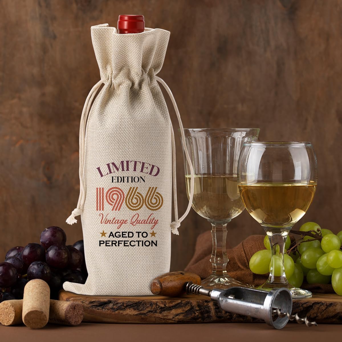 Funny 60th Birthday Gifts for Women Men Wine Bag, 60 Year Old Birthday Gifts for Women, Happy Anniversary 60th Party Supplies Decorations Wine Bags for Grandma Grandpa Teacher - Image 6