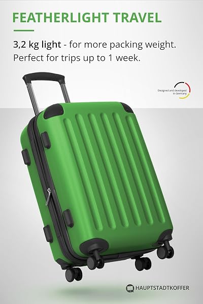 Hauptstadtkoffer Spree - Handgepäck, 55 x 36 x 21 cm, TSA, 4 Rollen, 42 Liter, Reisekoffer, Hartschalenkoffer, Rollkoffer, Bordgepäck Koffer, erweiterbar, Grün - 5