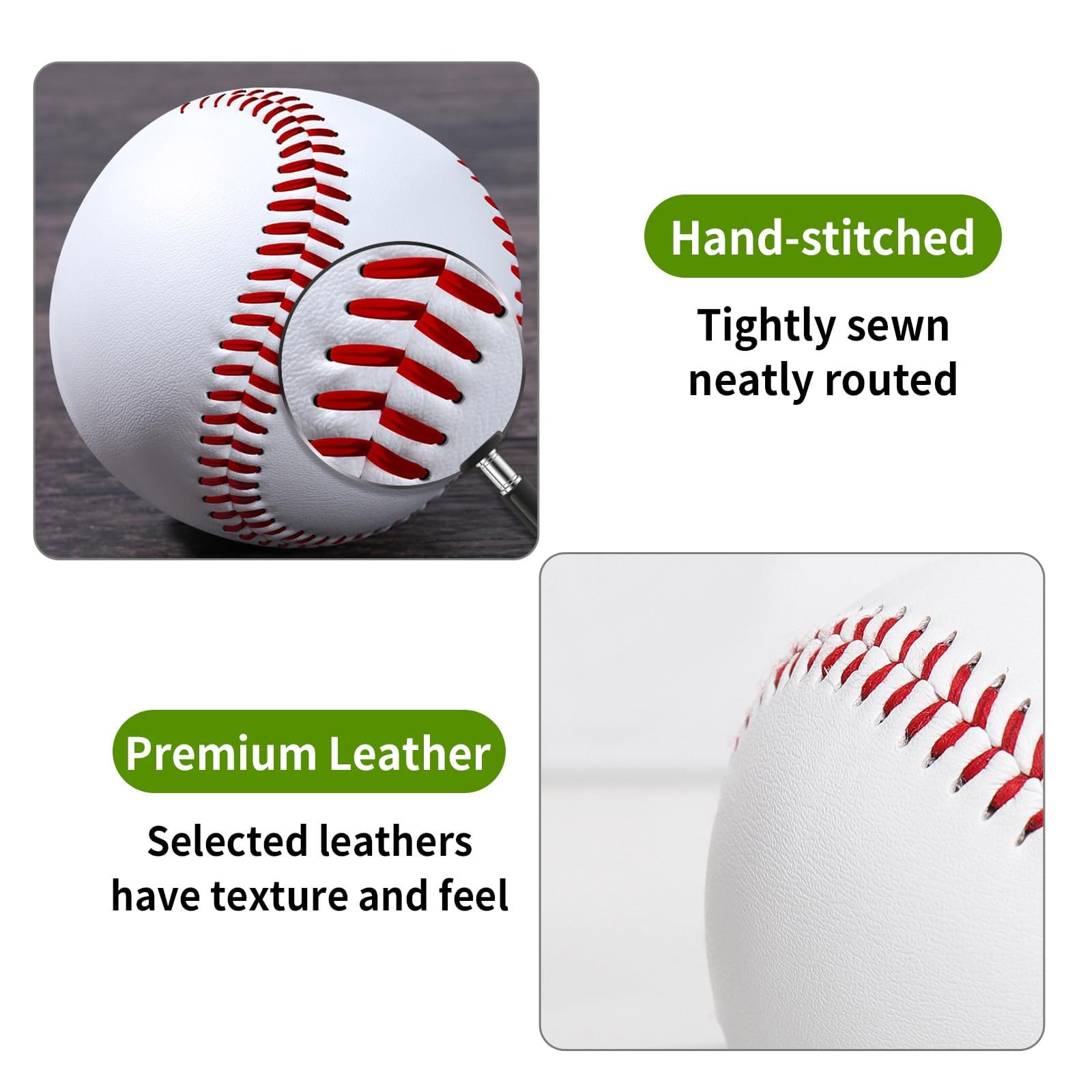 Pelotas de Béisbol Suave de Práctica PU 9 Pulgadas, Reducir Impacto Entrenamiento, 2 Piezas