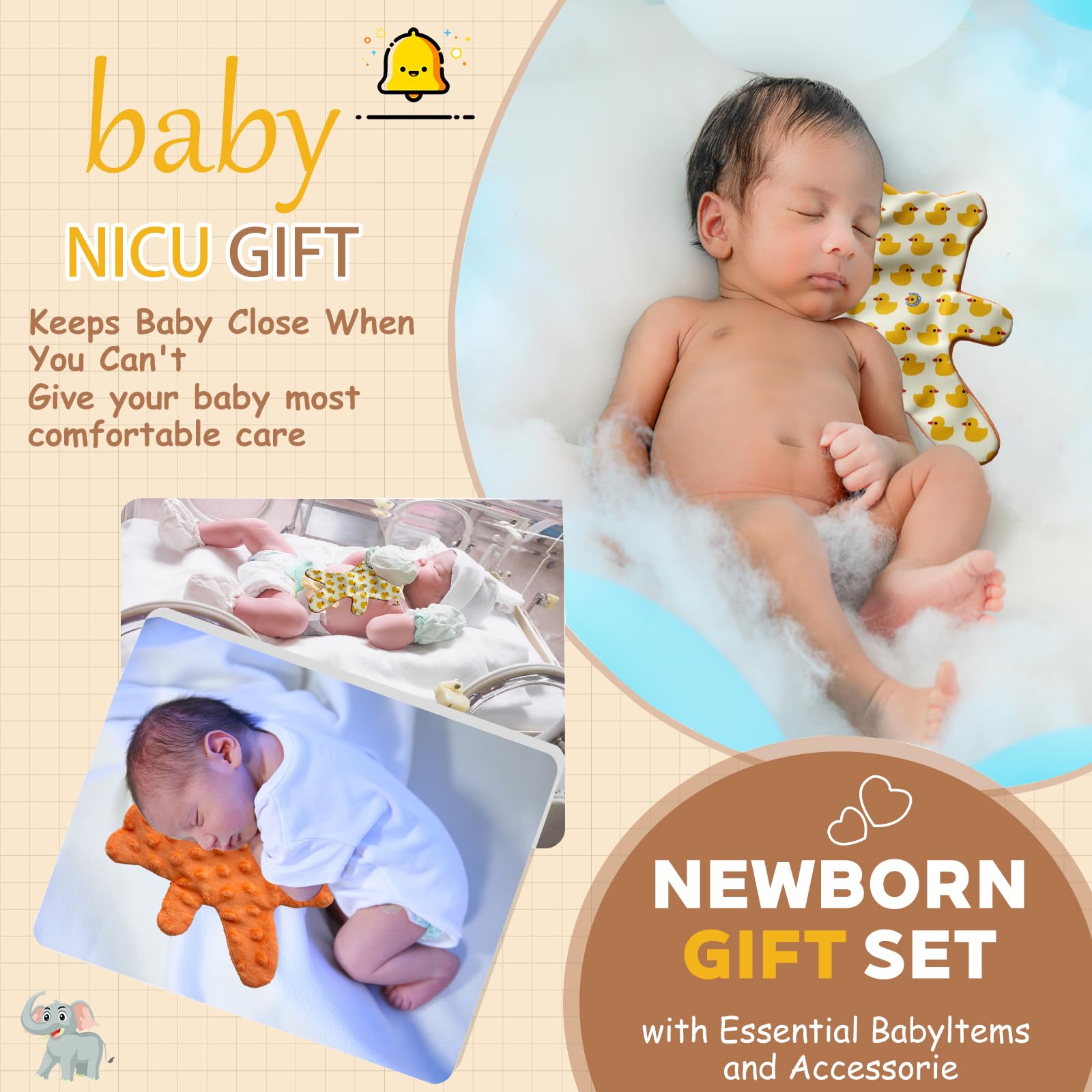 Okueejur 2 Packs Scent Bonding NICU Bonding Bear Infant or Preemie Helps with NICU Separated from Caregivers NICU Gifts Nicu Baby Essentials - Image 3