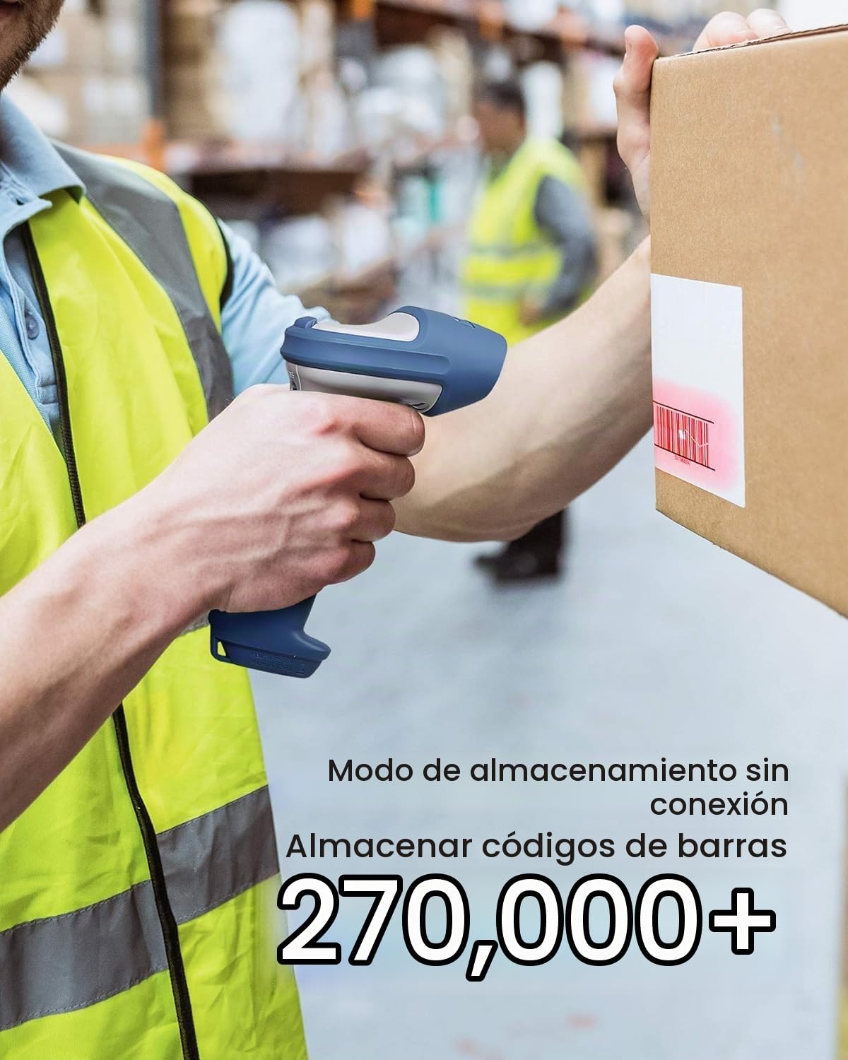 Inateck Escáner de código de Barras inalámbrico 1D 2D, conexión Bluetooth 5.0 y 2.4Ghz, USB 3 en 1, Soporte de Lectura de códigos de Barras en Pantalla, BCST-73
