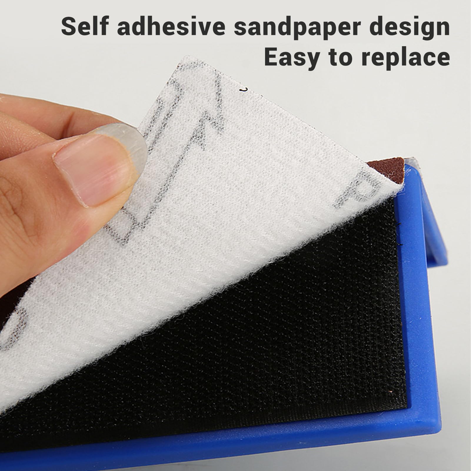 Soporte de Papel de Lija, Herramienta de Lijado Manual Abrasivo para Lijado en ángulo Recto de Esquina, Herramienta de Acabado de Masilla Autoadhesiva con Papel de Lija