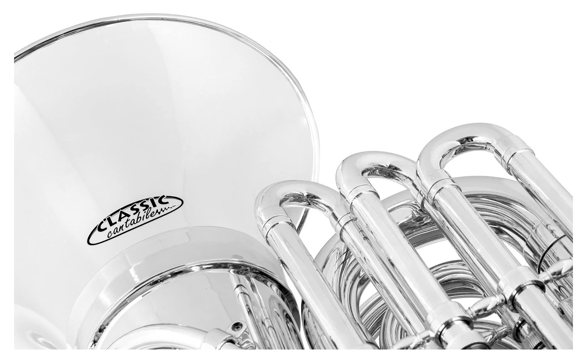 Classic Cantabile MardiBrass Tuba Bb en plastique - Extrêmement légère et très stable - Corps en ABS plastique - Soudure et mécanisme en laiton - avec housse & embouchure - Couleur : argent