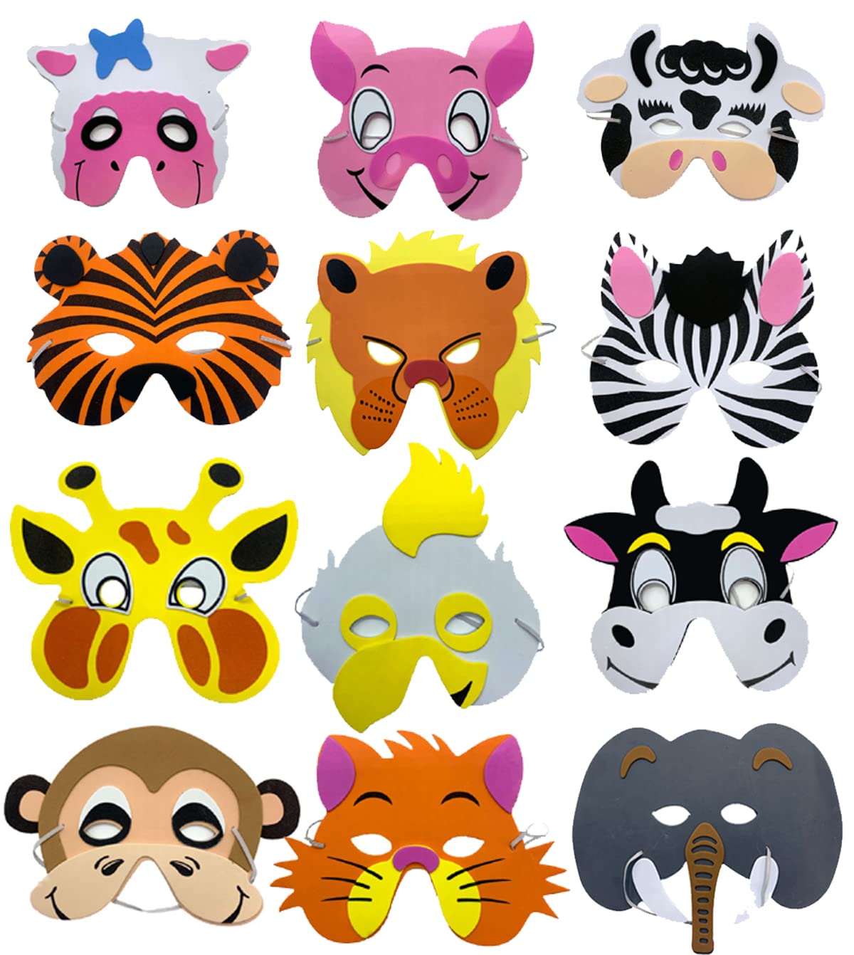 YUPPIN kids party mask EVA Animal theme Birthday Foam Mask set of 12 jungle theme party prop (B0C3386BXK) Amazon Price History, Amazon Price Tracker