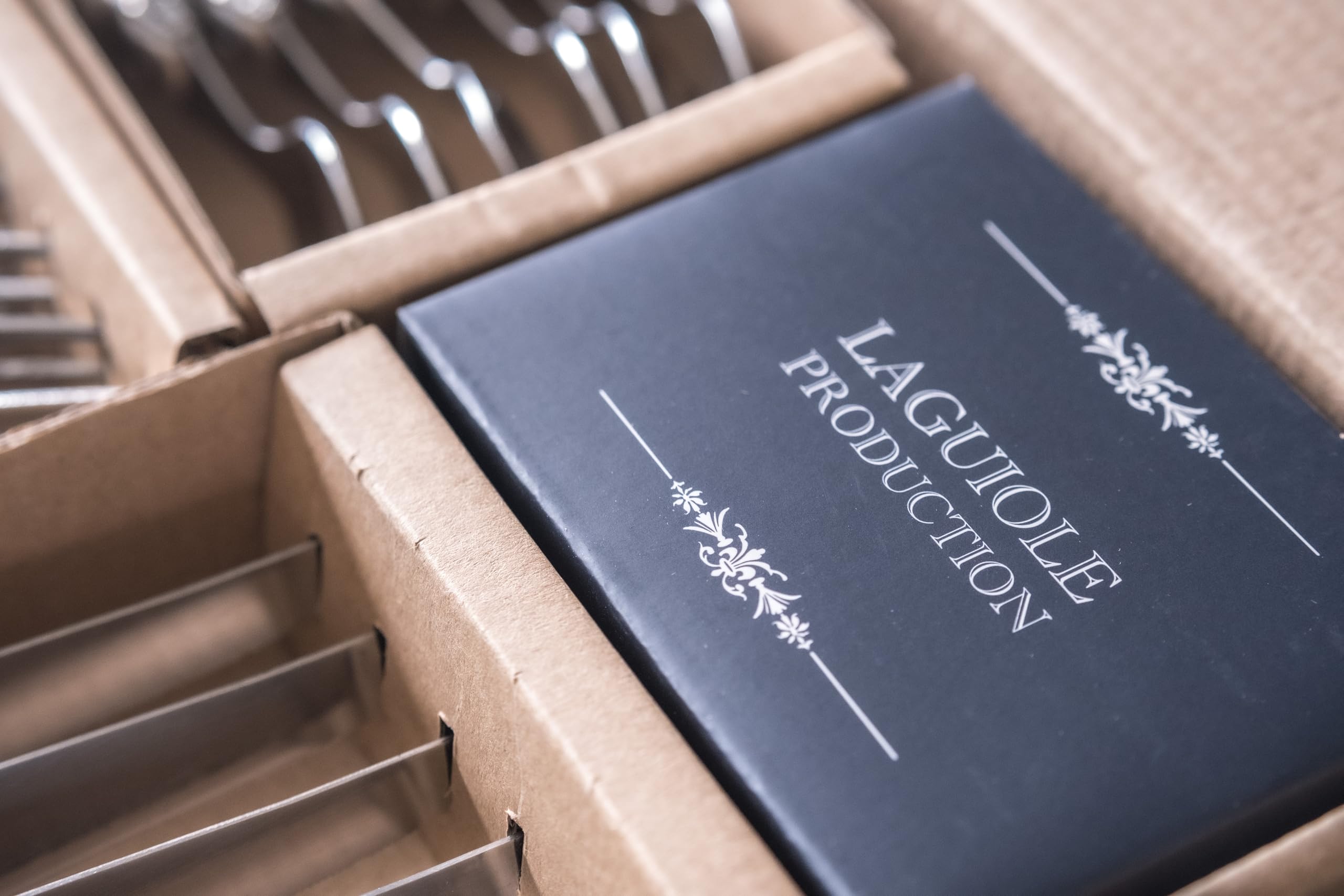 Laguiole Production - Ménagère 24 pièces - Set de Couverts de Table Acier INOX et ABS pour 6 Personnes - Solidité Extrême - Compatible Lave-Vaisselle - Manche Ergonomique - Blanc