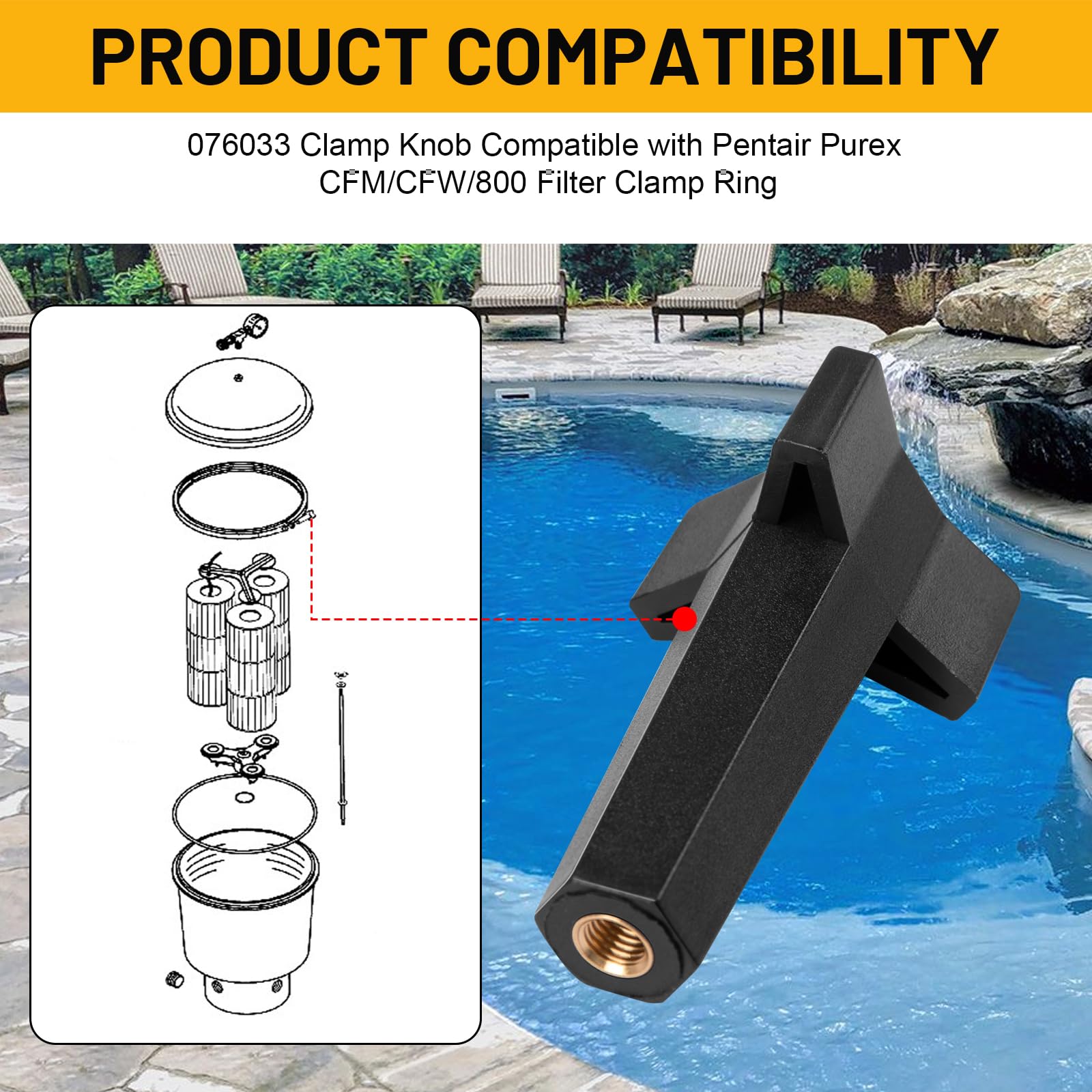 Amazon.com: Giokyi 076033 Clamp Knob Clamping Band Knob Compatible
