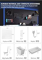 Vista 2 de Revamp Your Space With A Versatile Pegboard Kit - Effortlessly Organize Home, Office, And Gaming Setup With Customizable Hanging Solutions (White)