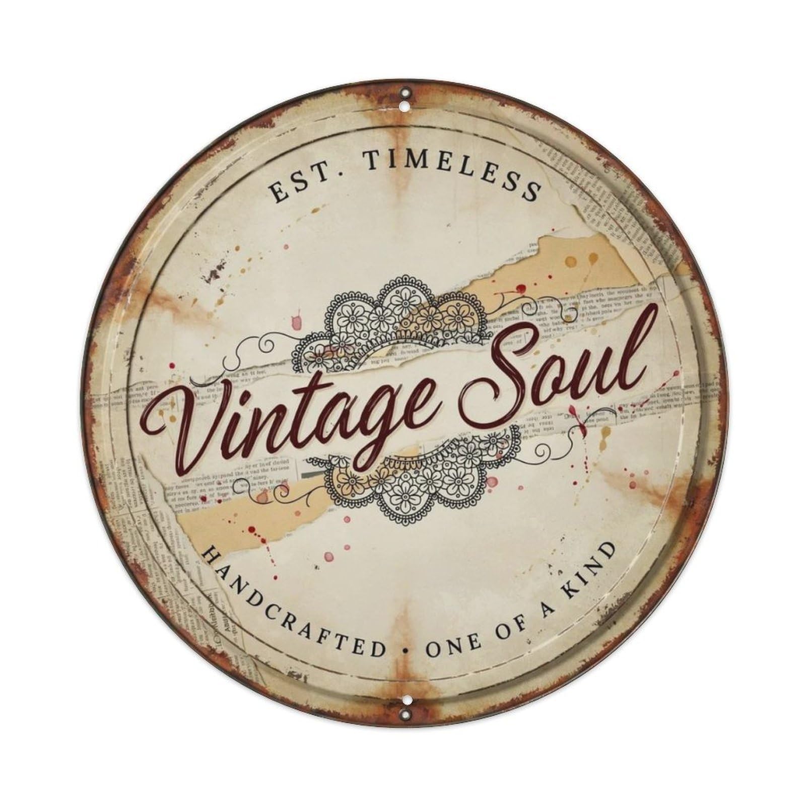 Vintage Soul Retro Collage Metal Tin Sign Plaque