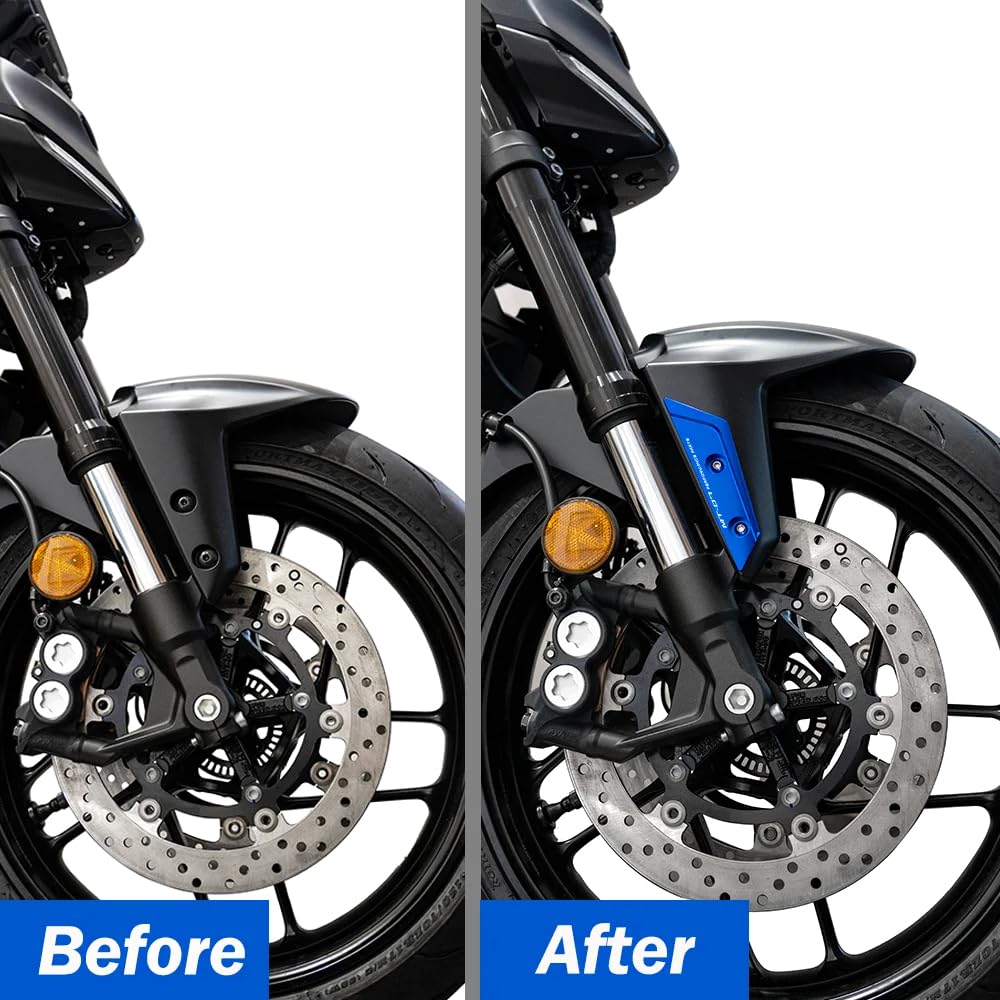 Für MT 07 MT-07 FZ07 MT07 2025 2026 Zubehör Motorrad Vorderrad Kotflügel Seitenabdeckung Seitliche Kupfer Schutzplatte Schieber Dekorative Abdeckung aus CNC Aluminium (Rot)