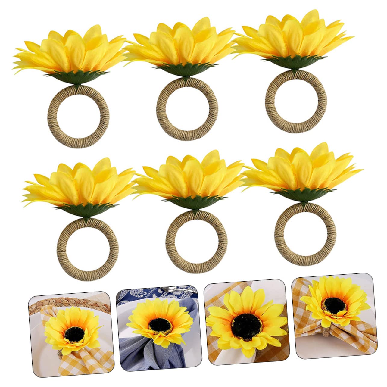 IMIKEYA 30stücke Sonnenblumen Serviettenringe Künstliche Sonnenblumen Dekoration Langlebige Serviettenhalter Für Partys Hochzeiten Und Festlichkeiten Einfach Zu Reinigen Und