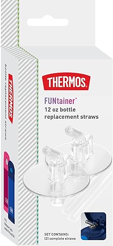 Miniatura 10 de THERMOS FUNtainer - Pajitas de repuesto para botellas de agua aisladas de 12 onzas para niños, 4 popotes