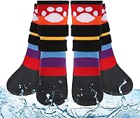 Vista 26 de BEAUTYZOO Calcetines antideslizantes para perros, zapatos para perros para pavimento caliente/frío, nieve y días de lluvia, botines de agarre