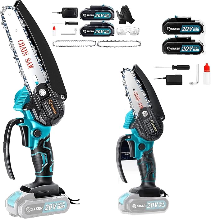 Saker Mini Chainsaw,6 Inch Portable Electric Chainsaw CordlessSaker Mini Chainsaw,4