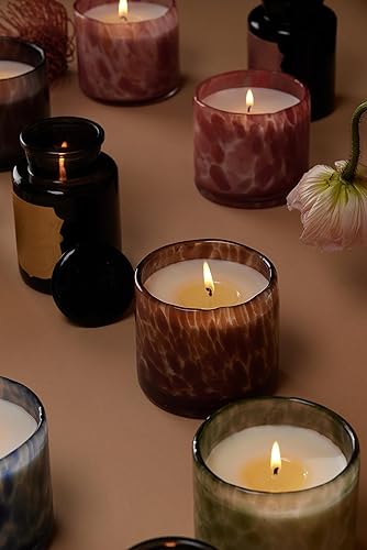 Miniatura 3 de Paddywax Velas de lujo hechas a mano con vidrio soplado artesanal, 8 onzas, lino y Orris