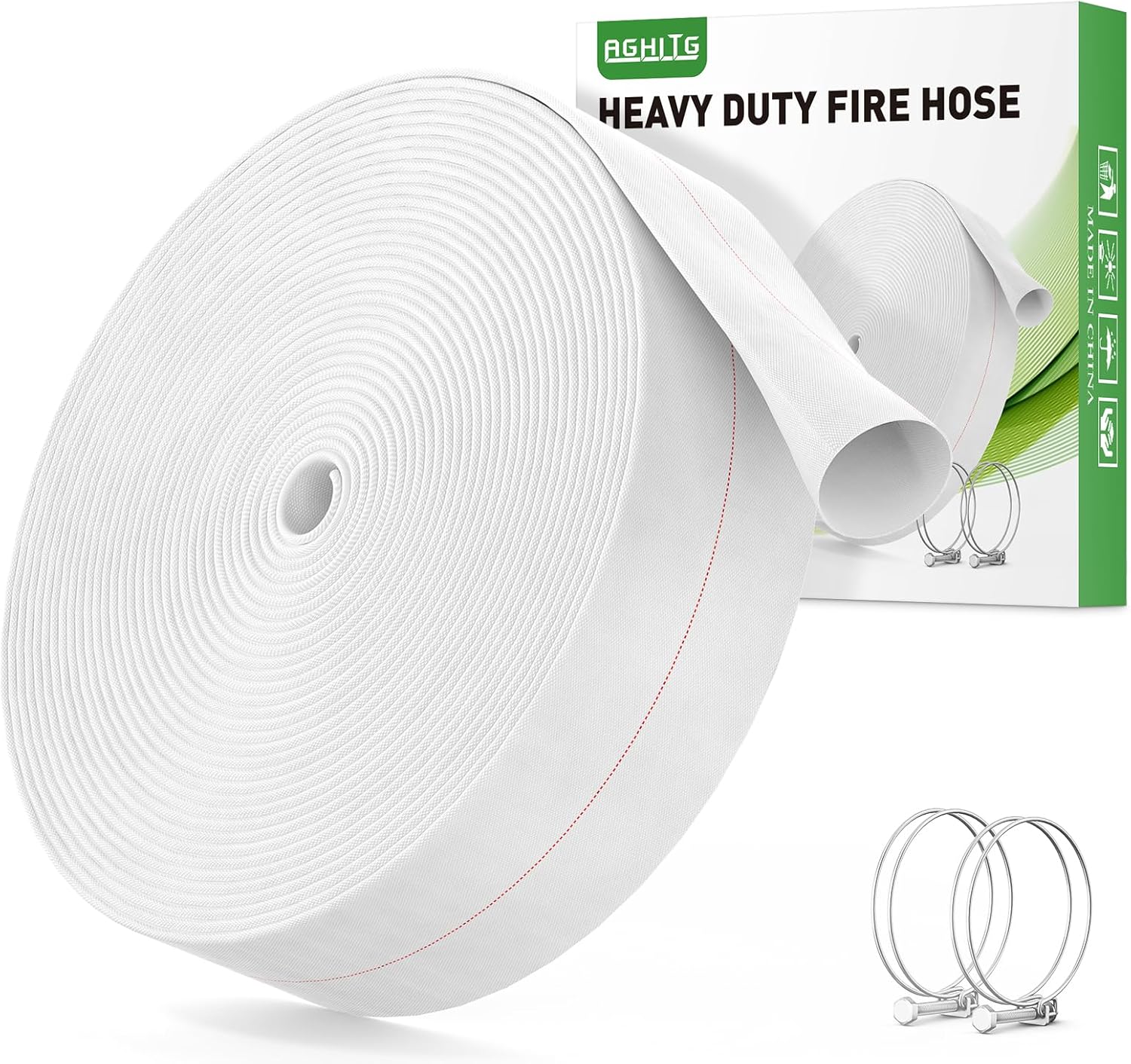 Pool Supply Pool Backwash Hose 1 1/2 Inch Diameter x 60 Feet, Discharge Hose for Pump, Sand Filter, Sump Pump Hoses, Burst Resistant Lay Flat Drainage Hoses for Inground and Above Ground Pools