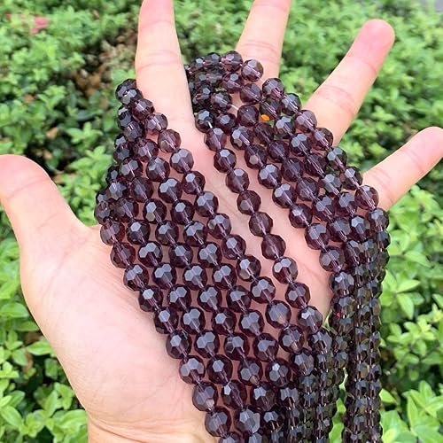 Miniatura 10 de 10 hebras checas facetadas redondas de cristal espaciador cuentas 0.315 in negro azabache (680-720 piezas) para suministros de fabricación de joyas