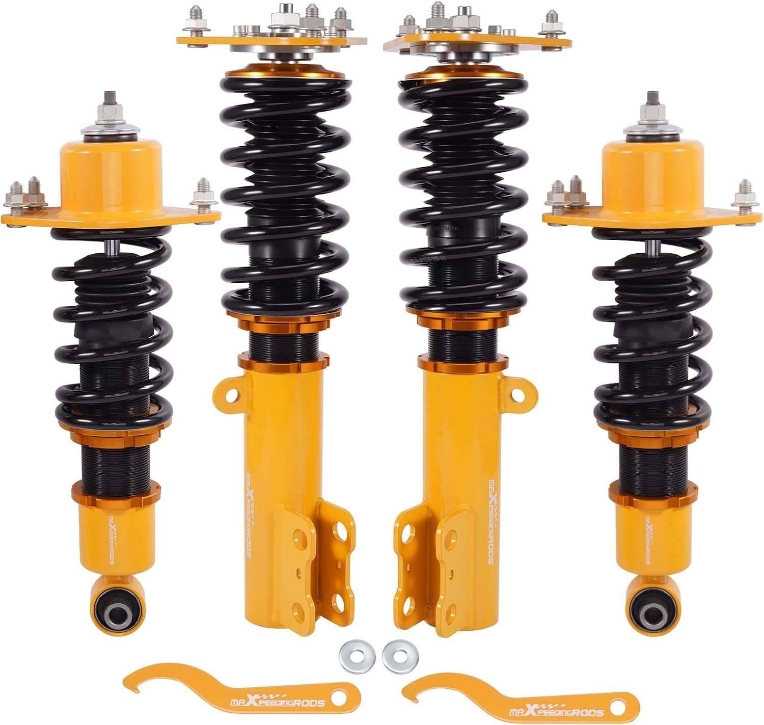 maXpeedingrods Coilovers for Scion TC 2005-2010, Height Adjustable Coilovers Suspension Kit Strut, Preset Damping Shock Absorber Lowering Kits Gold
