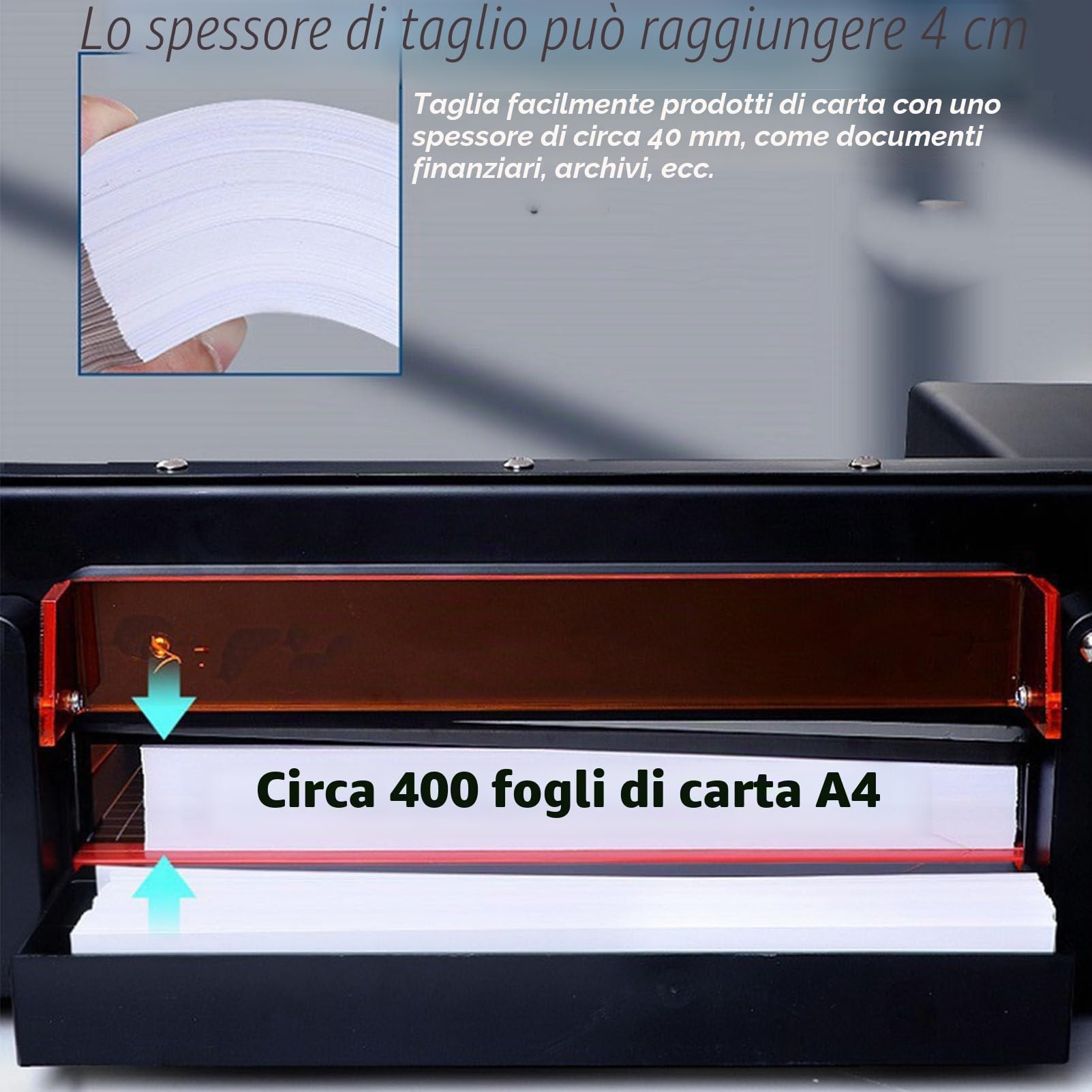 Taglierina elettrica per Carta, taglierina Automatica per Carta, Spessore di Taglio 40 mm, Macchina da Taglio per Carta da Tavolo, taglierina per Carta Industriale Resistente, per Ufficio