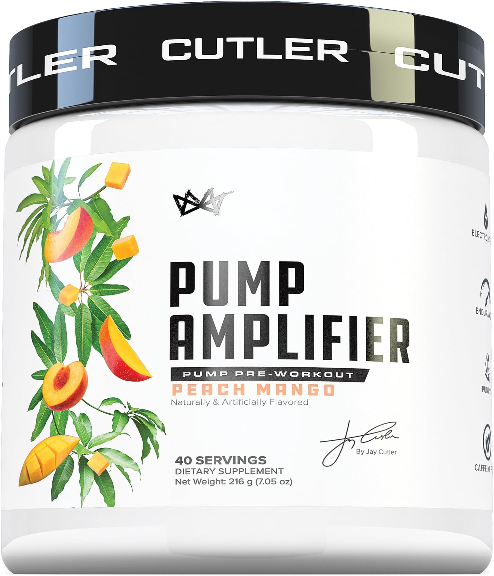 Cutler Nutrition Amplify Pump Pre Workout Caffeine Free Nitric Oxide Booster containing Arginine and Citrulline Pre-Workout for Maximum Pumps | Peach Mango