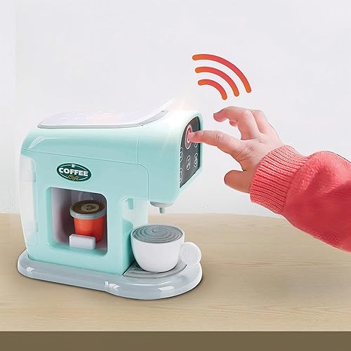 Miniatura 5 de My First Coffee Maker Playset diseñado para niños a partir de 3 años, color verde azulado, 10.35 x 5.63 x 9.57 pulgadas