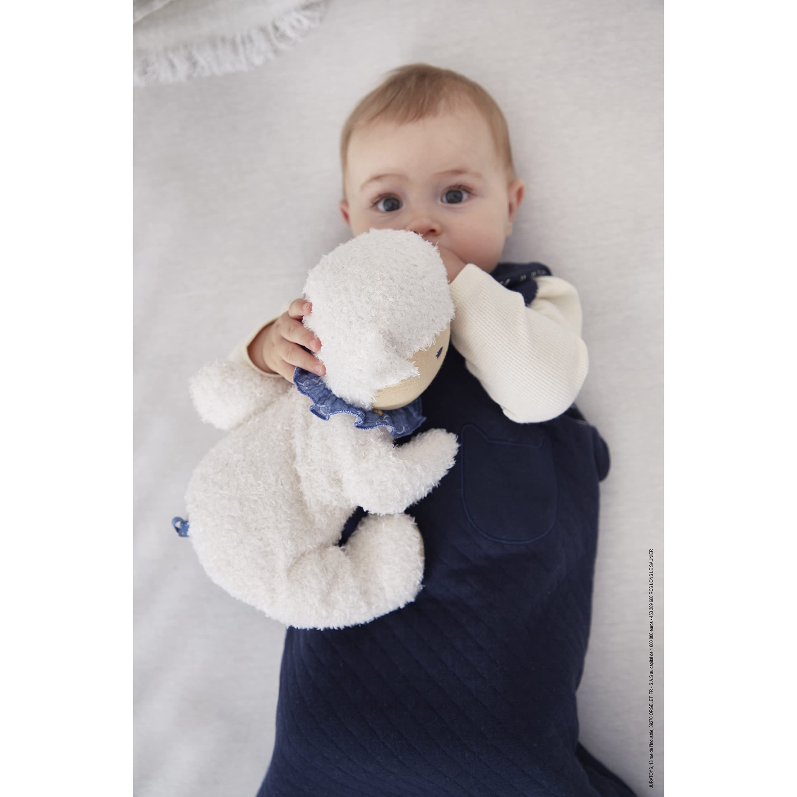 KALOO - Doux Sommeil - Peluche Pecorella Bianca - Peluche Musicale - 6 Suoni Rilassanti per Addormentare Il Neonato - Rileva Il Pianto - 25 cm - dalla Nascita, K221003