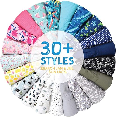 Vista 6 de JAN & JUL Gorros de sol de algodón Grow-with-Me para niñas para bebés y niños