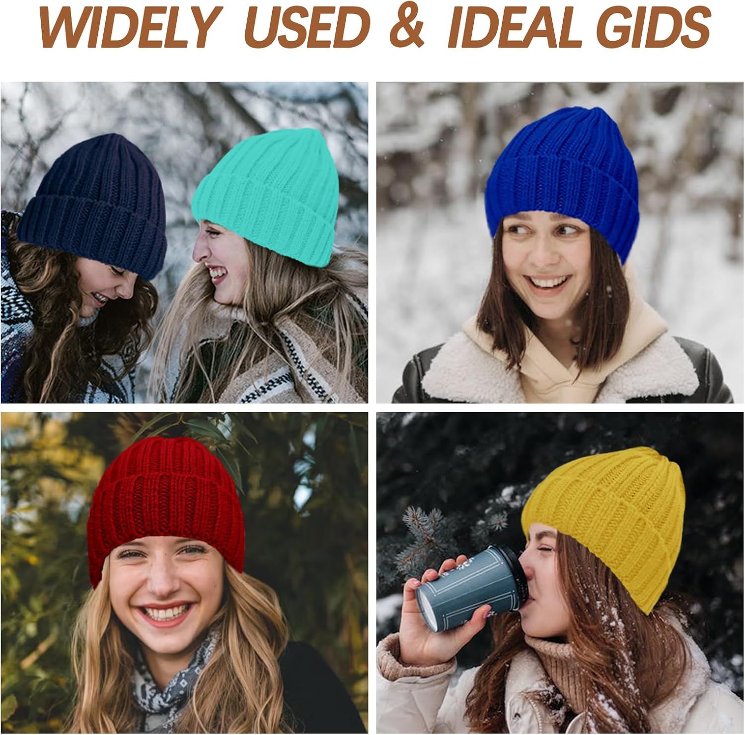 ZOORON 1&2 Winter Beanie for Women Soft Warm Slouchy Knit Hat Ski Stocking Cuffed Cap - Image 6