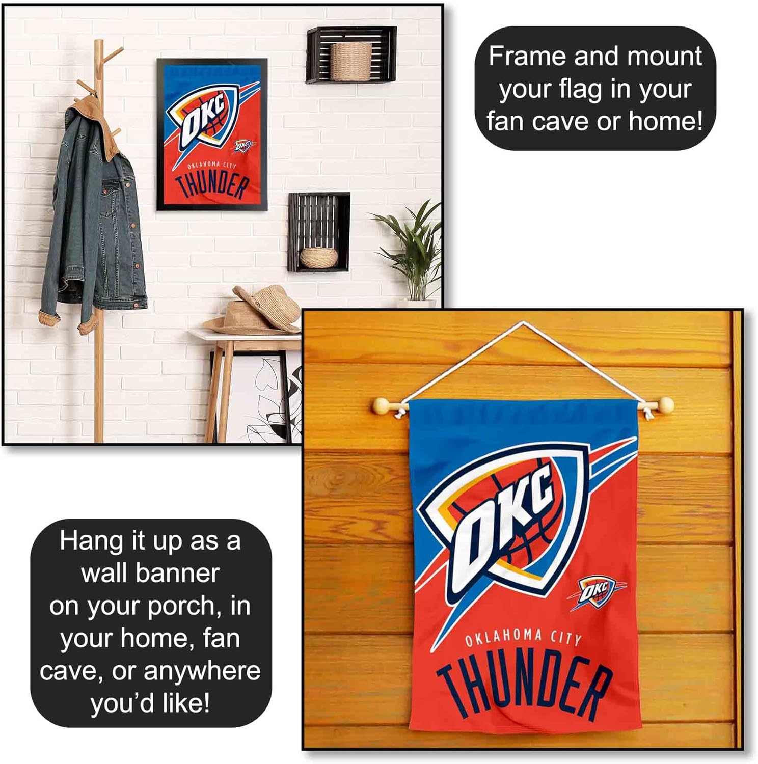 Oklahoma City Thunder Double Sided Garden Flag - Image 5