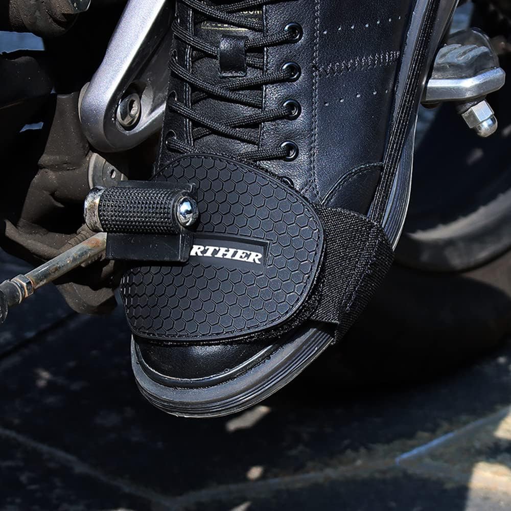 Yolistar Protezione Scarpe Moto,Moto Copriscarpe,Leva del Cambio Accessori,Resistente all'abrasione Gomma (Black)