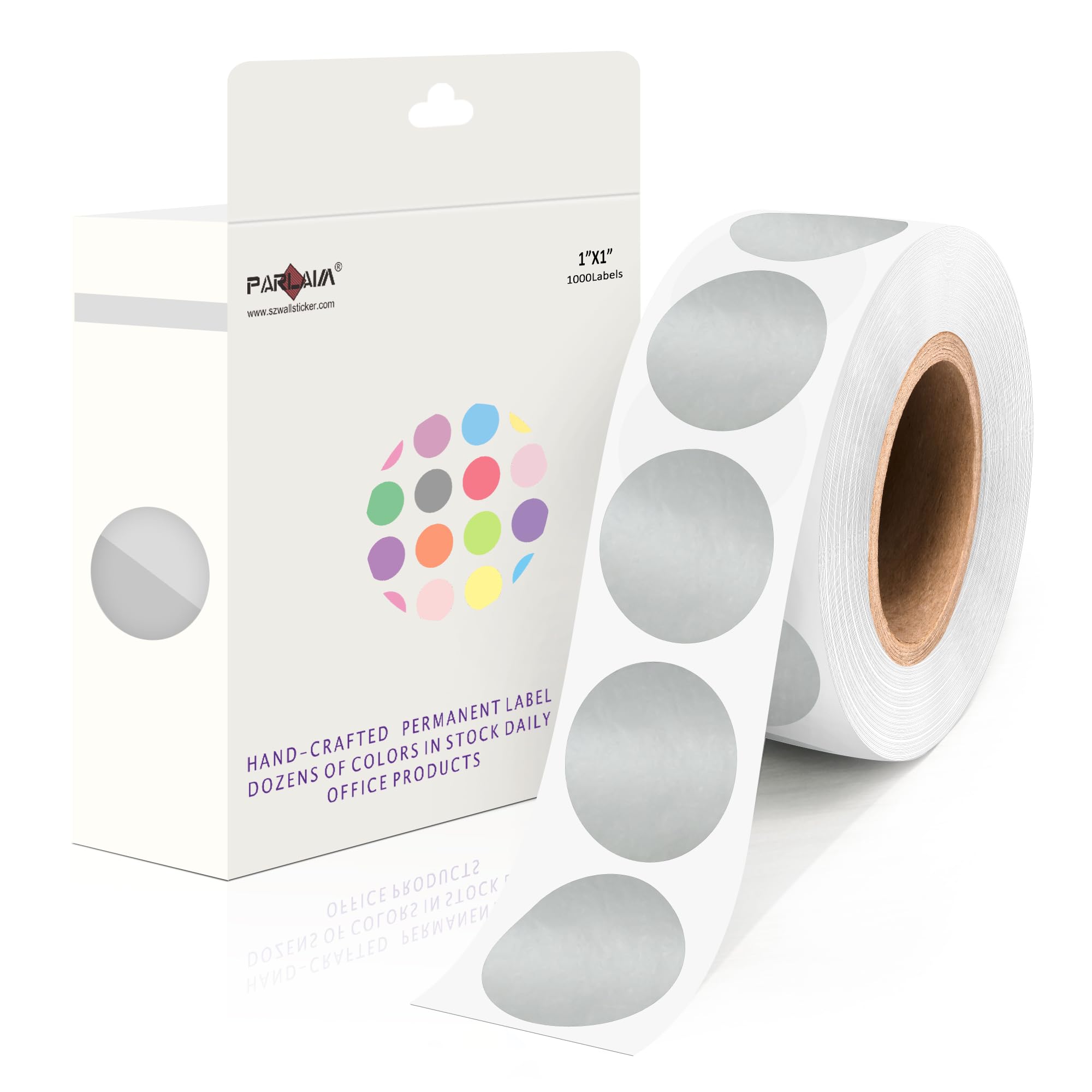 PARLAIM 1000 Pack, Silver Dot Stickers 1 inch Round Circle Labels Garage Sale Stickers