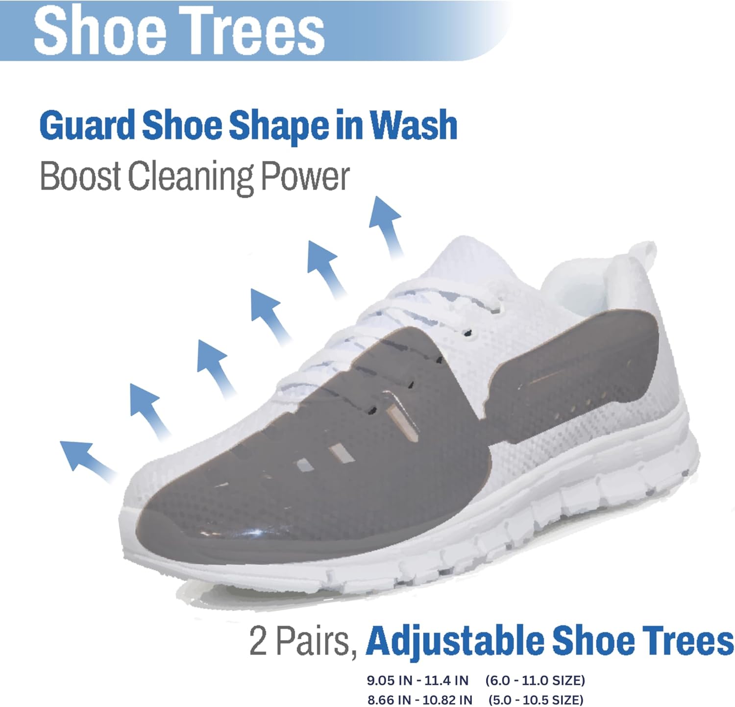 Laundry Shoe Bag 2-Pack for Washer & Dryer — Shoe Washing Machine Bag with Adjustable Shoe Trees & Door Drying Mesh — Mesh Laundry Bags for Shoes — Clean Quiet Washes, Sneaker Cleaning Bag