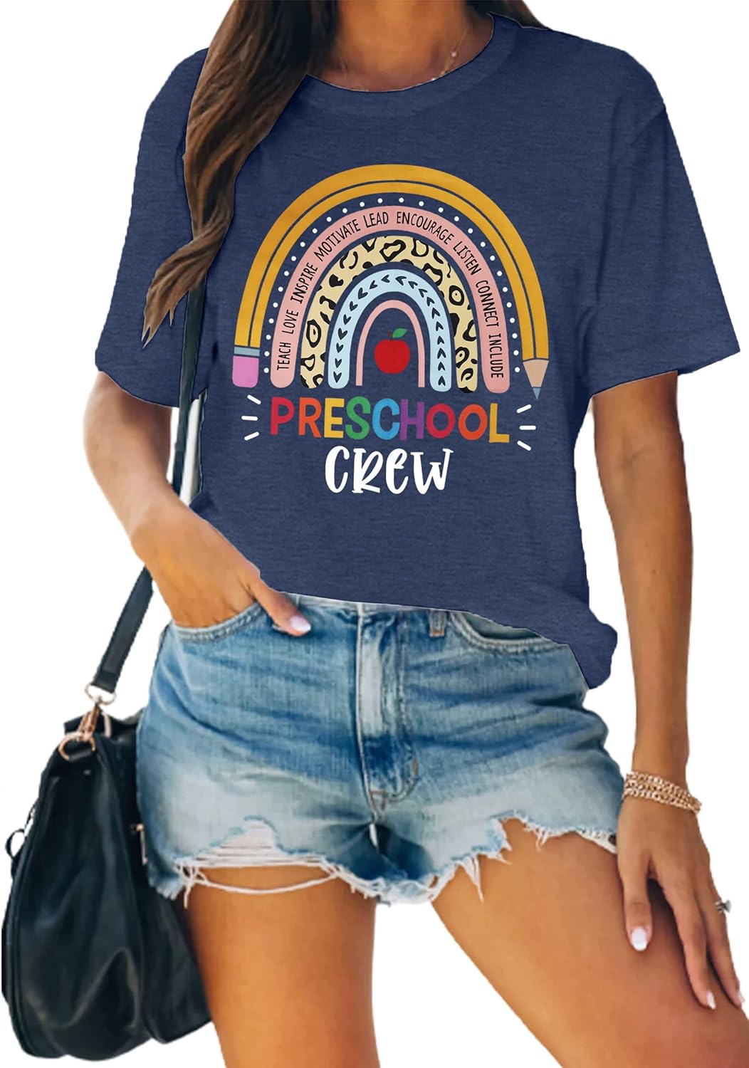 MAIHUN Womens Preschool Teacher Shirts Preschool Crew Rainbow Tshirt Teacher Life Short Sleeve - Image 4