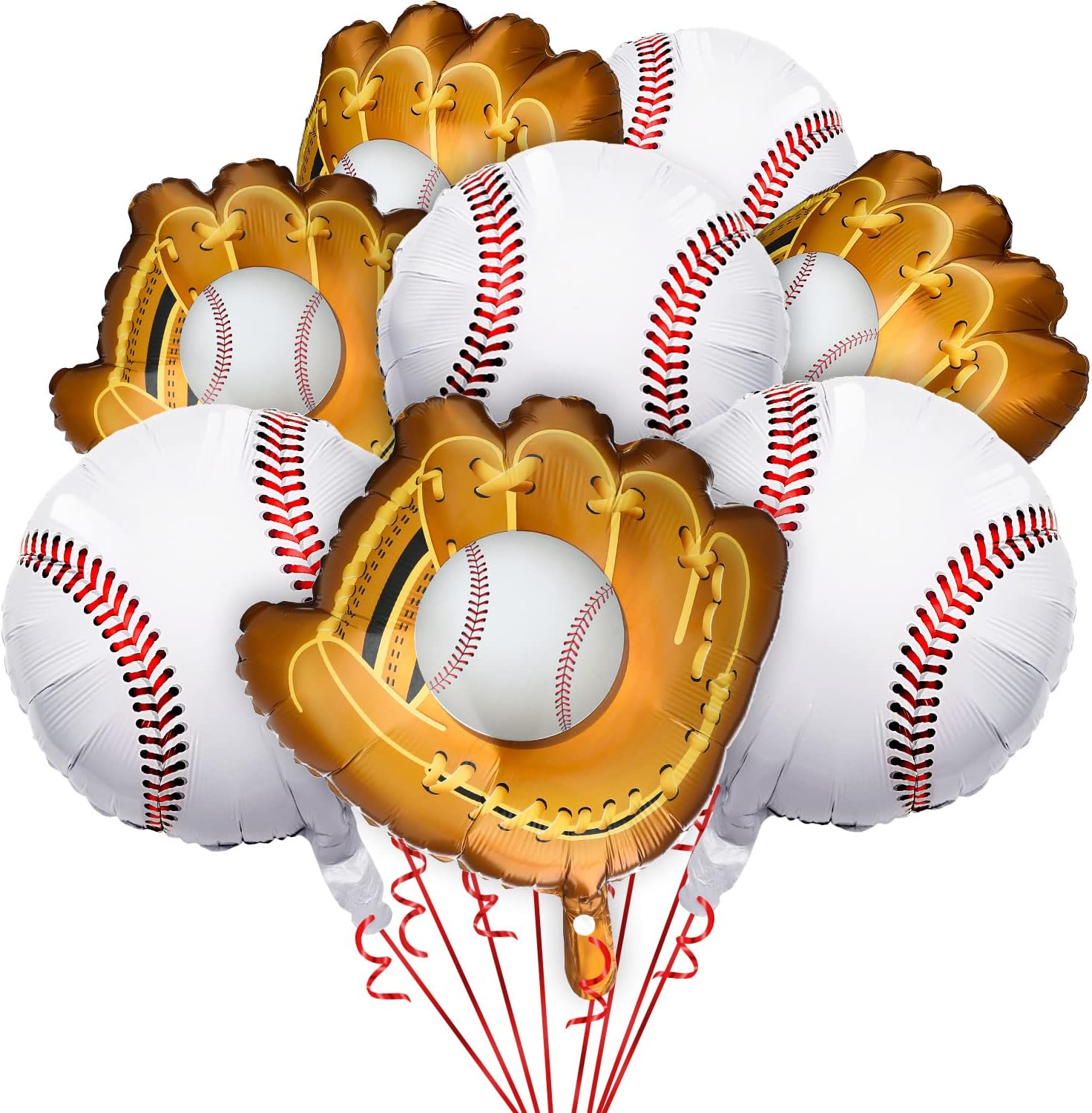 Skylety 8 Pcs Baseball Balloons Foil Glove Sport Birthday Party Decoration