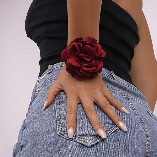 Miniatura 5 de Bounzhi Gargantilla de terciopelo con rosas góticas, collar negro, collar de muñeca y flores, elegante para mujer