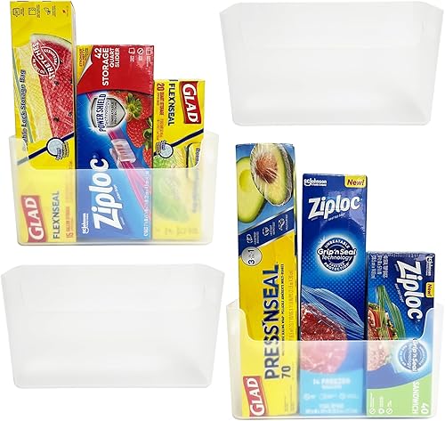 Miniatura 1 de Paquete de 2 organizadores de puerta de gabinete con adhesivo para cocina, contenedor de plástico, estante de almacenamiento versátil para cocina,