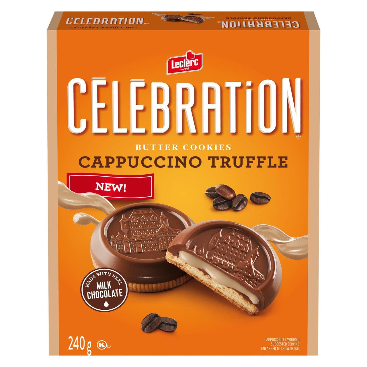 Leclerc Celebration Cappuccino Truffle Cookies, 240g/8.5 oz