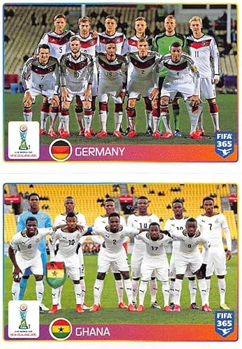 2015-16 Panini FIFA 365 Stickers Soccer #37-38 GermanyGhana Trading Card Sized Album Sticker