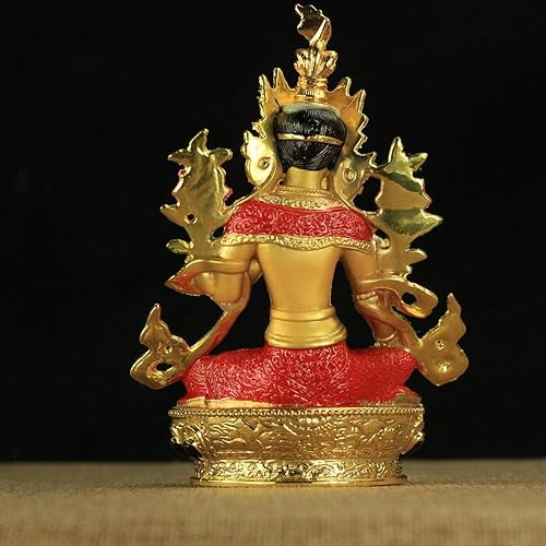 Miniatura 5 de Estatua de Bodhisattva Ocho Mascota Budista Proveedores Cobre Dorado Color Verde Tara Buddha Estatua
