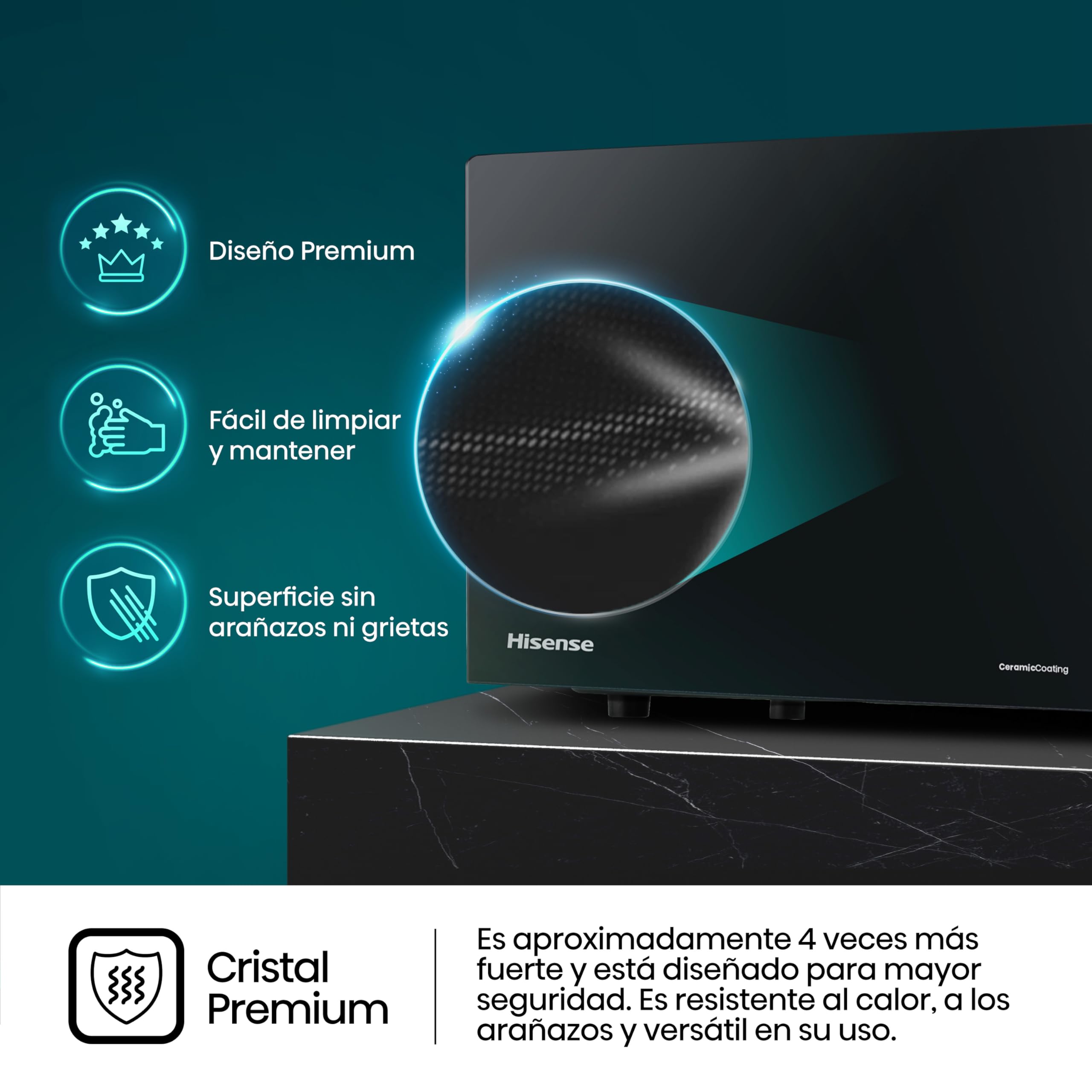 Hisense H20MOBP1, Microondas, Capacidad de 20 L, 700 W de Potencia, Temporizador 30 Min, Modo Descongelar, Tirador, Estándar, Color Negro
