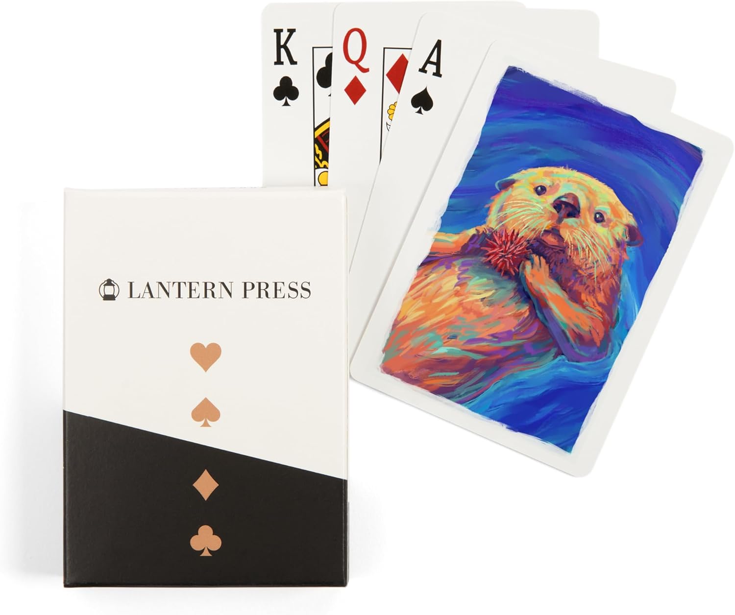 Lantern Press Sea Otter, Vivid, 52 Playing Cards for Adults, Poker Size Card Deck