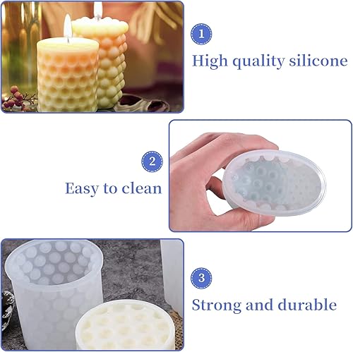 Miniatura 3 de Moldes de vela de burbujas para hacer velas, molde de silicona para velas de hexaedro 3D para hacer velas perfumadas, jabones, cera, fundición de
