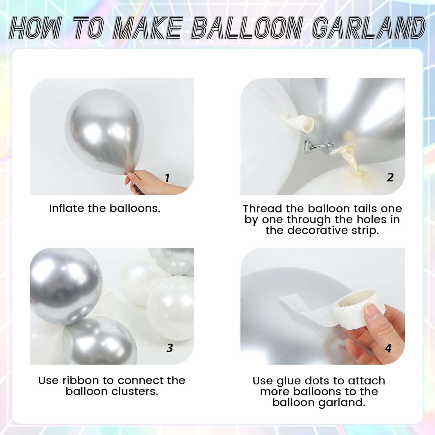 Disco Party Decorations with Silver Pearl White Confetti Balloons Fringe Curtain Tablecloth for Disco Theme Birthday Party Decorations for Women or Men - Image 3