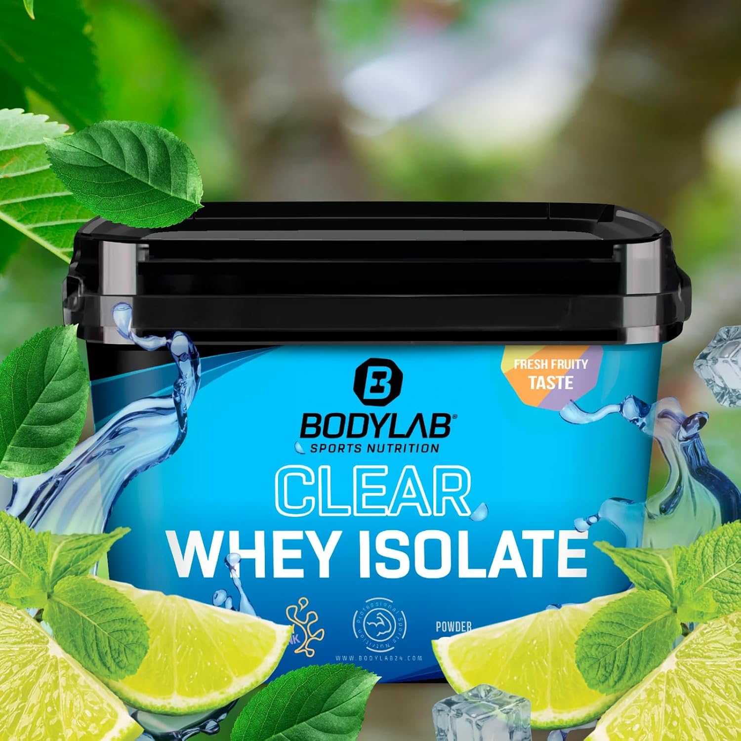 Bodylab24 Clear Whey Isolate, Lemon Mint, 960 g | Refreshingly fruity protein limo, over 80% protein, high-quality whey protein isolate, ideal for training Lemon Mint 960 g (1er Pack)