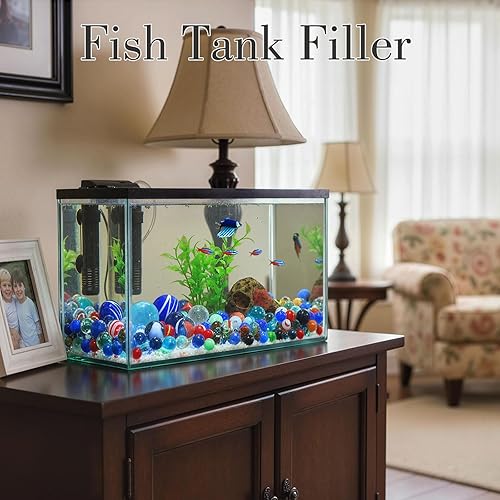 Miniatura 5 de Shindel 85 piezas de canicas de vidrio para jarrones, relleno de florero, velas de flores, manualidades, centros de mesa y decoración de boda