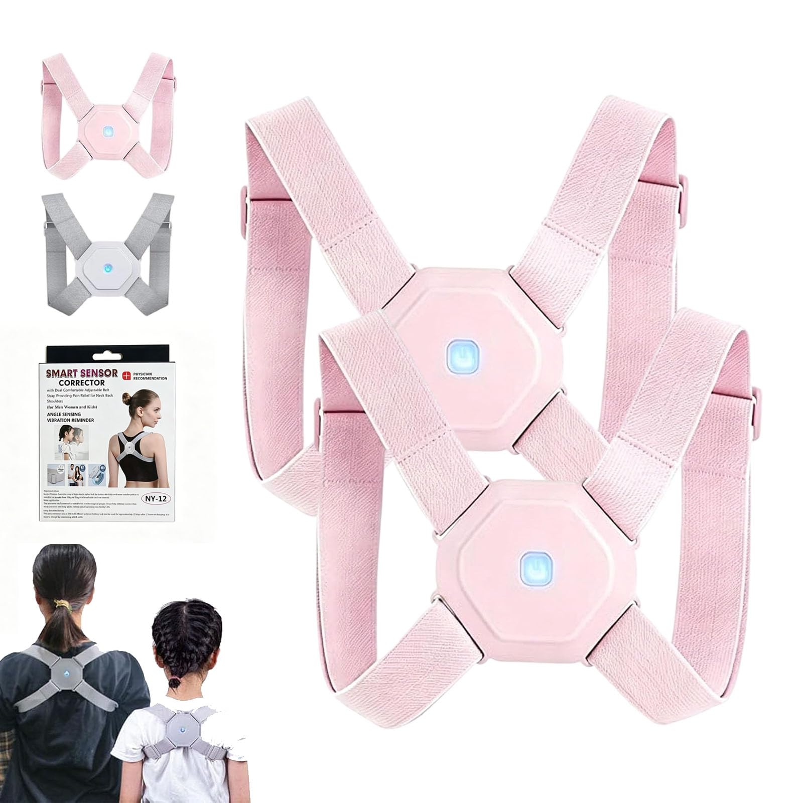 Corrector de postura inteligente SpineBuzz pack de 2 unidades con sensor para hombros y espalda 8