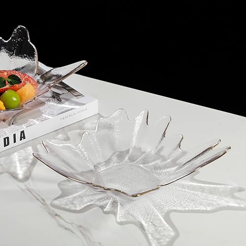 Miniatura 4 de 2,732.0 F TABLETOP Cuenco decorativo de cristal transparente en forma de gota para fruta postre aperitivo para el hogar, oficina, decoración de boda