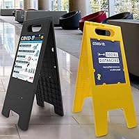 Vista 6 de Headline Sign - Tabla sándwich personalizable con marco en A para exteriores, doble cara con insertos de cubierta protectora de plástico resistentes